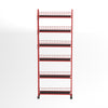 Red Rolling Kitchen Storage Tower Shelf with Six Sliding Basket Layers