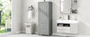 Grey Tall Bathroom Storage Cabinet with Drawers and Adjustable Shelf