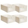 Foldable Linen Clothing Storage Bins with Clear Window and Handles