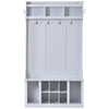 U-Can Hall Tree with Hooks Entryway Bench Storage Organizer White