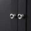 Black Bathroom Storage Cabinet with Adjustable Shelves and Four Doors