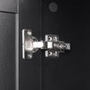 Black Bathroom Storage Cabinet with Adjustable Shelves and Four Doors