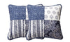 Bohemian Denim Blue Throw Pillow Covers Elegant Two Piece Bedding Set