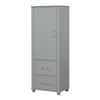 Grey Tall Bathroom Storage Cabinet with Drawers and Adjustable Shelf