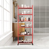 Red Rolling Kitchen Storage Tower Shelf with Six Sliding Basket Layers