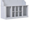 U-Can Hall Tree with Hooks Entryway Bench Storage Organizer White