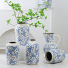 Chinese Blue White Porcelain Ceramic Vase Vintage Cracked Living Room Ornament