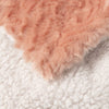 Coral Peach Rose Faux Fur Throw Blanket with Sherpa Backside Cozy