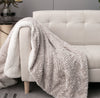 Lavender Grey Faux Fur Throw Blanket with Sherpa Backside Cozy