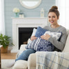 Bohemian Denim Blue Throw Pillow Covers Elegant Two Piece Bedding Set