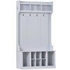 U-Can Hall Tree with Hooks Entryway Bench Storage Organizer White
