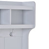U-Can Hall Tree with Hooks Entryway Bench Storage Organizer White