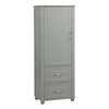 Grey Tall Bathroom Storage Cabinet with Drawers and Adjustable Shelf