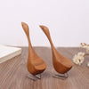 Nordic Swan Wooden Figurine Hand Carved Desktop Home Decor Craft Ornament