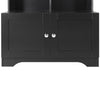 Black Bathroom Storage Cabinet with Adjustable Shelves and Four Doors