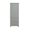 Grey Tall Bathroom Storage Cabinet with Drawers and Adjustable Shelf