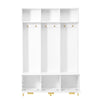 Large Hall Tree with Bench and Gold Hooks Storage Organizer