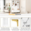 Large Hall Tree with Bench and Gold Hooks Storage Organizer