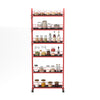Red Rolling Kitchen Storage Tower Shelf with Six Sliding Basket Layers
