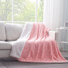Luxury Blossom Pink Rose Faux Fur Throw Blanket with Sherpa Backside