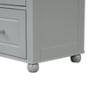 Grey Tall Bathroom Storage Cabinet with Drawers and Adjustable Shelf