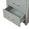 Grey Tall Bathroom Storage Cabinet with Drawers and Adjustable Shelf