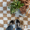 Kieu Mustard & Ivory Checkered Area Rug