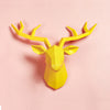 Creative Deer Head Wall Sculpture Elk Antler Statue Office Decoration Ornament