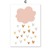 Kawaii Angel Rabbit Rainbow Cloud Kids Room Canvas Wall Art Posters