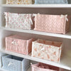 Square Lace Flower Storage Basket Cute Quilted Desktop Organizer Decorative Container