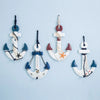 Handcrafted Nautical Ship Wheel Coastal Wall Hanging Boat Anchor Decor Ornament