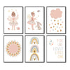 Kawaii Angel Rabbit Rainbow Cloud Kids Room Canvas Wall Art Posters