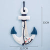 Handcrafted Nautical Ship Wheel Coastal Wall Hanging Boat Anchor Decor Ornament
