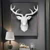 Creative Deer Head Wall Sculpture Elk Antler Statue Office Decoration Ornament