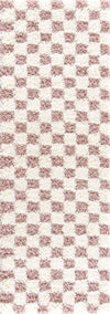 Atira Pink Checkered Shag Rug