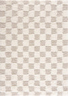 Atira Light Brown Checkered Area Rug