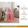 Luxury Blossom Pink Rose Faux Fur Throw Blanket with Sherpa Backside