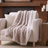 Lavender Grey Faux Fur Throw Blanket with Sherpa Backside Cozy