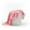 Luxury Blossom Pink Rose Faux Fur Throw Blanket with Sherpa Backside