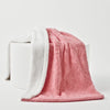 Luxury Blossom Pink Rose Faux Fur Throw Blanket with Sherpa Backside