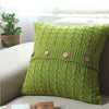 Cable knit throw pillow cover with 3 buttons closure, cover only size 18"x18"