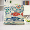 18''x18'' coastal print throw pillow | 15 designs nautical & beach themed | rustic seaside accent | insert included