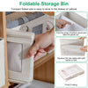 Foldable Linen Clothing Storage Bins with Clear Window and Handles