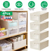 Foldable Linen Clothing Storage Bins with Clear Window and Handles
