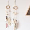 Golden Lace Dream Catcher with Bells Feathers Nursery Wall Hanging Decor