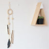 Golden Lace Dream Catcher with Bells Feathers Nursery Wall Hanging Decor