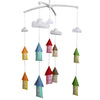 Handmade Colorful House Baby Crib Musical Mobile Nursery Decor Gift