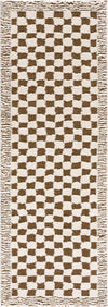 Leryn Brown Checkered Plush Rug