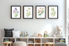 Watercolor Florals Art Print, Framed (12" x 16")