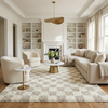 Atira Light Brown Checkered Area Rug